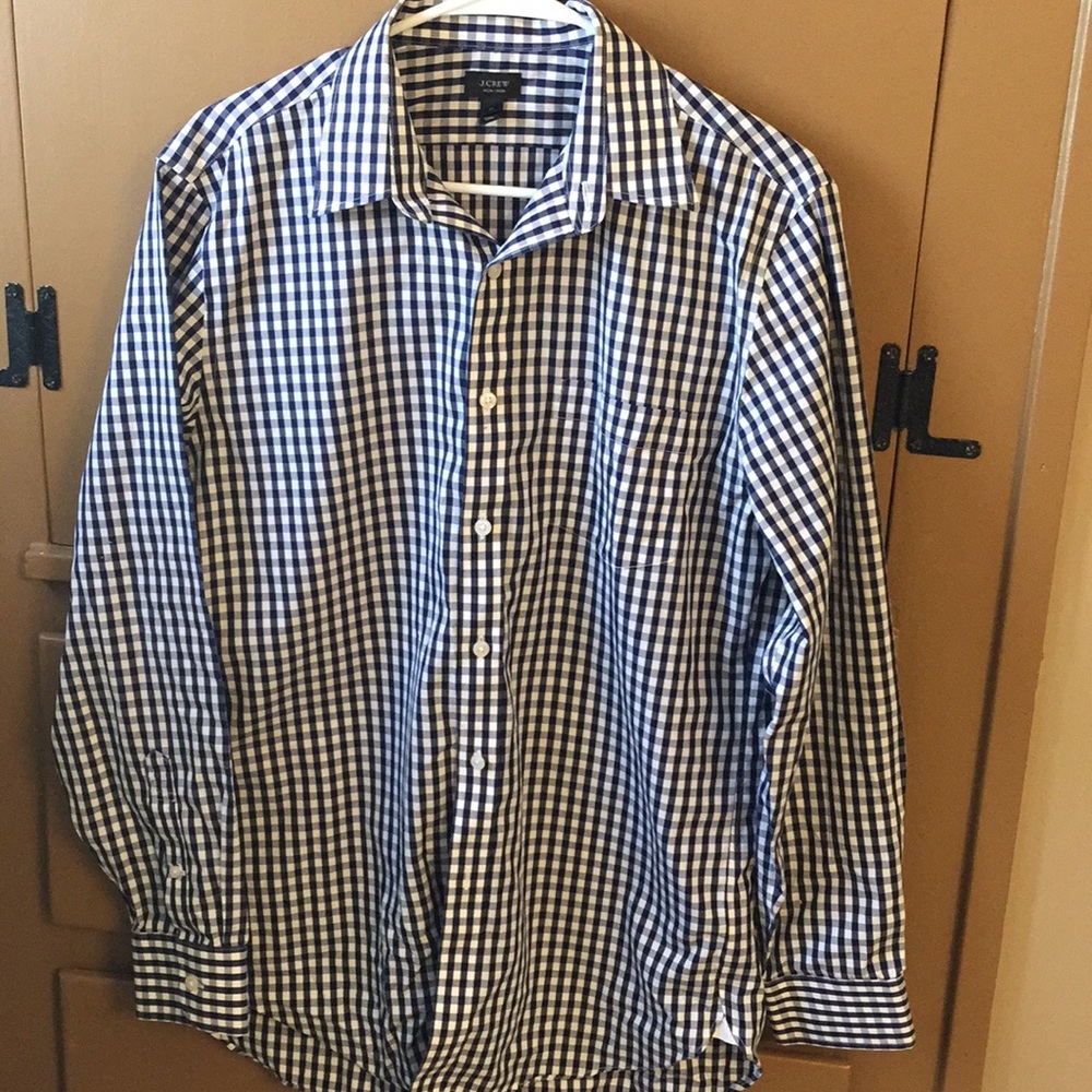 *host pick* Jcrew oxford in navy checked non iron